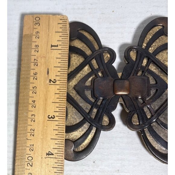 Yves St Laurent Belt Buckle Butterfly Ornate Details Art Nouveau 1970's Lg Unise - Picture 15 of 16